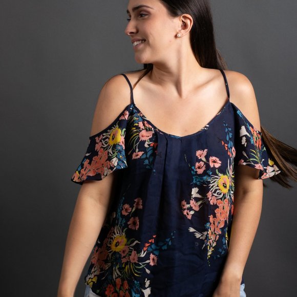 NWOT Blue Floral Off the Shoulder Top by Joie - Picture 2 of 10